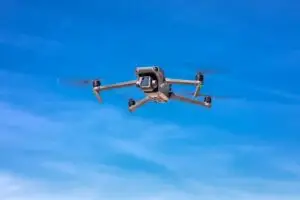 Drone in flight action